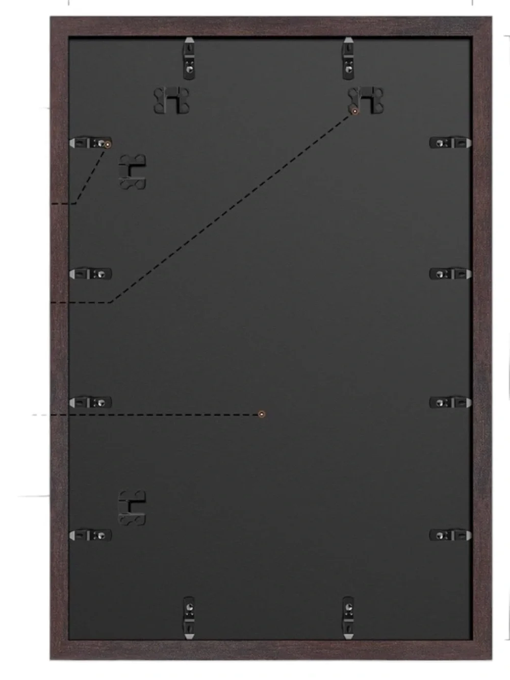 Tinkeps 16x24 Walnut Brown Picture Frame Wall Hanging Plexiglass Display New